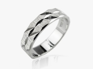 18K白金立體刻紋戒 0.99錢 國際圍11號 商品圖