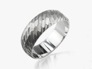 18K白金拉絲斜紋戒 1.72錢 國際圍15號 商品圖