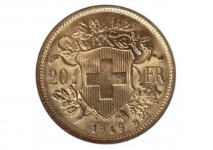 1949瑞士海爾維特女郎22K金幣 商品圖