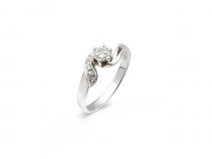 9K金浪漫曲線鑽女戒 0.24ct/1p #9.5 商品圖