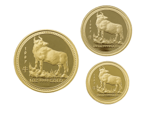 1997澳洲牛年金幣套組三枚1.35盎司