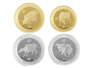 1997泛亞銀行丁丑牛年紀念金銀套幣2.6盎司
