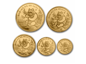 1991中國熊貓金幣套組五枚1.9盎司 商品圖