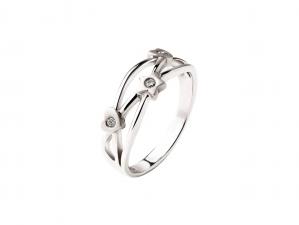10K金白鑽女戒 0.03ct/3p 商品圖