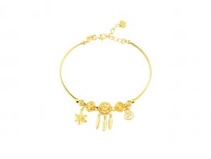 5G黃金夢幻捕夢網亮面手環 2.57錢 商品圖