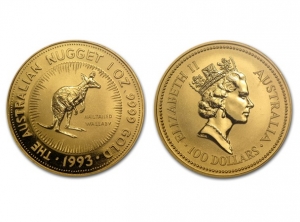 1993澳洲袋鼠金幣1盎司