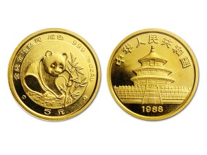 1988中國熊貓金幣0.05盎司