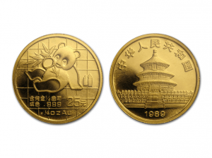 1989中國熊貓金幣0.25盎司