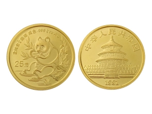 1991中國熊貓金幣0.25盎司 商品圖
