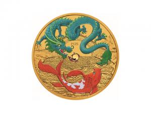 2024澳洲中國神話傳說 - 綠龍與錦鯉金幣1盎司 商品圖