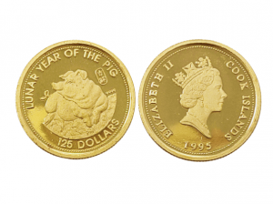 1995庫克群島生肖豬珍藏金幣8克