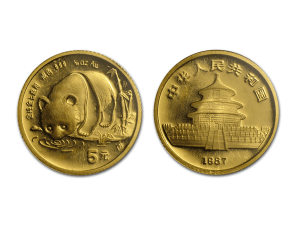 1987中國熊貓金幣0.05盎司