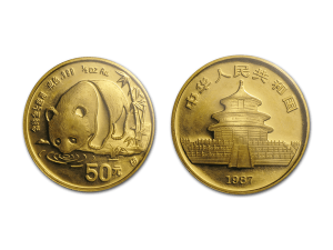 1987中國熊貓金幣0.5盎司
