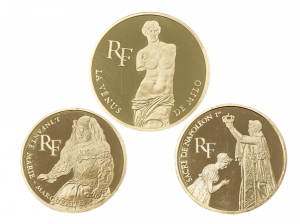 1993法國羅浮宮博物館200週年精鑄金幣2盎司套組