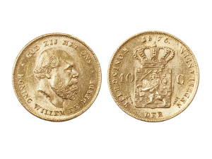 1875荷蘭國王威廉三世K金幣6.7克