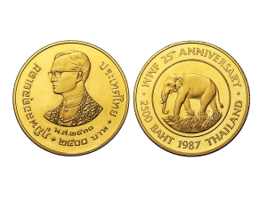 1987泰國世界自然基金會25週年紀念K金幣約16克