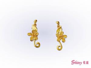 黃金花型耳環 含耳束1.38錢 商品圖