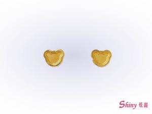黃金小熊耳環 0.56錢 商品圖