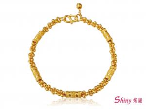 黃金桂花圓柱手鍊 5.24錢 18+1CM 商品圖