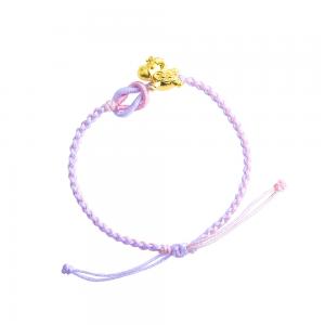 5D黃金馬年開運手鍊0.08錢-粉紫款 商品圖