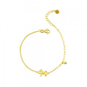 5G黃金蝴蝶結馬造型手鍊 0.99錢 17+2CM 商品圖