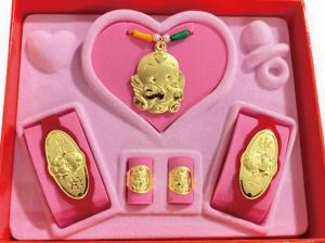黃金彌月禮盒0.2錢 五件組-平平安安 商品圖
