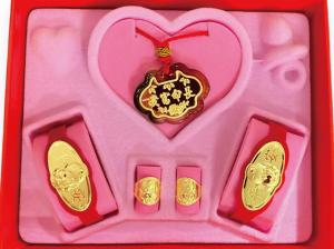 黃金彌月禮盒0.3錢 琉璃款-天使寶寶 商品圖