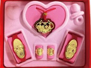 黃金彌月禮盒0.3錢 琉璃款-博士寶寶 商品圖