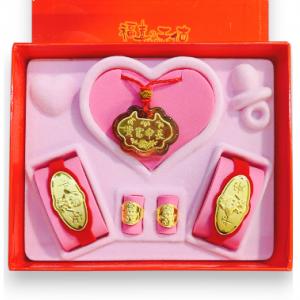 黃金彌月禮盒0.3錢 琉璃款-上學寶寶 商品圖