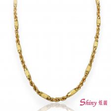 黃金鑽砂麻花項鍊 15.25錢 60CM 商品圖