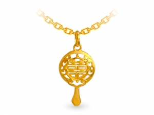 黃金婚慶九寶雙囍鏡0.63錢(不含鍊) 商品圖