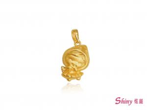 黃金硬金可愛草莓女孩墜子 0.50錢 商品圖