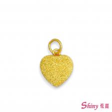 黃金雙面鑽砂愛心墜子 0.50錢 商品圖