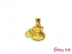 黃金硬金福袋墜子 0.35錢 商品圖