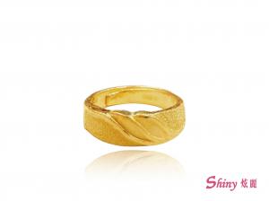 黃金鑽砂斜紋女戒 1.75錢 商品圖