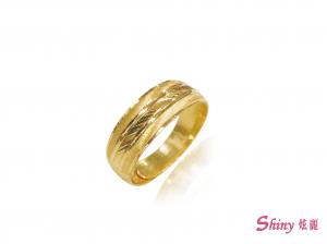 黃金刻花對戒款-女戒 1.58錢 商品圖