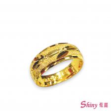 黃金鑽砂刻花戒指 2.51錢 商品圖
