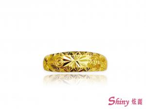黃金刻花男戒 1.58錢 商品圖