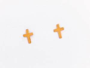 黃金鑽砂十字貼耳耳環0.18錢 商品圖