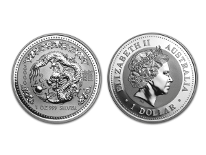 2000澳洲生肖龍年銀幣1盎司