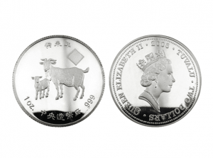 2003中央造幣廠癸未羊年銀幣1盎司(無盒)