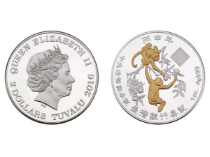 2016中央造幣廠臺銀丙申猴年銀幣1盎司(鍍金版) 商品圖