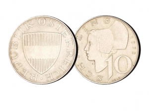 1972奧地利10先令銀幣