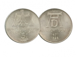 1971德國5德國馬克·阿爾布雷希特·杜勒精鑄銀幣