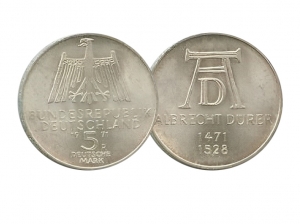1971德國5德國馬克·阿爾布雷希特·杜勒精鑄銀幣 商品圖