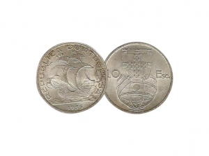 1955葡萄牙10埃斯庫多 帆船銀幣 商品圖