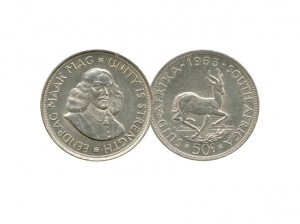 1964南非銀幣50分