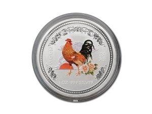 2005澳洲生肖雞彩繪銀幣1盎司