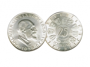 1958奧地利25席林威爾斯巴赫奧爾100週年紀念精鑄幣