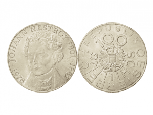 1976奧地利內斯特羅伊一百七十五周年誕辰珍藏幣23克